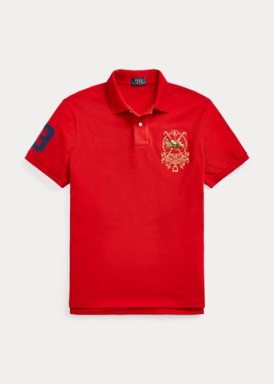 Men's Polo Ralph Lauren Custom Slim Triple-Pony Polos | 186203HKW